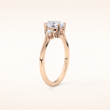 1 CT Oval Shaped Three Stone Moissanite Engagement Ring