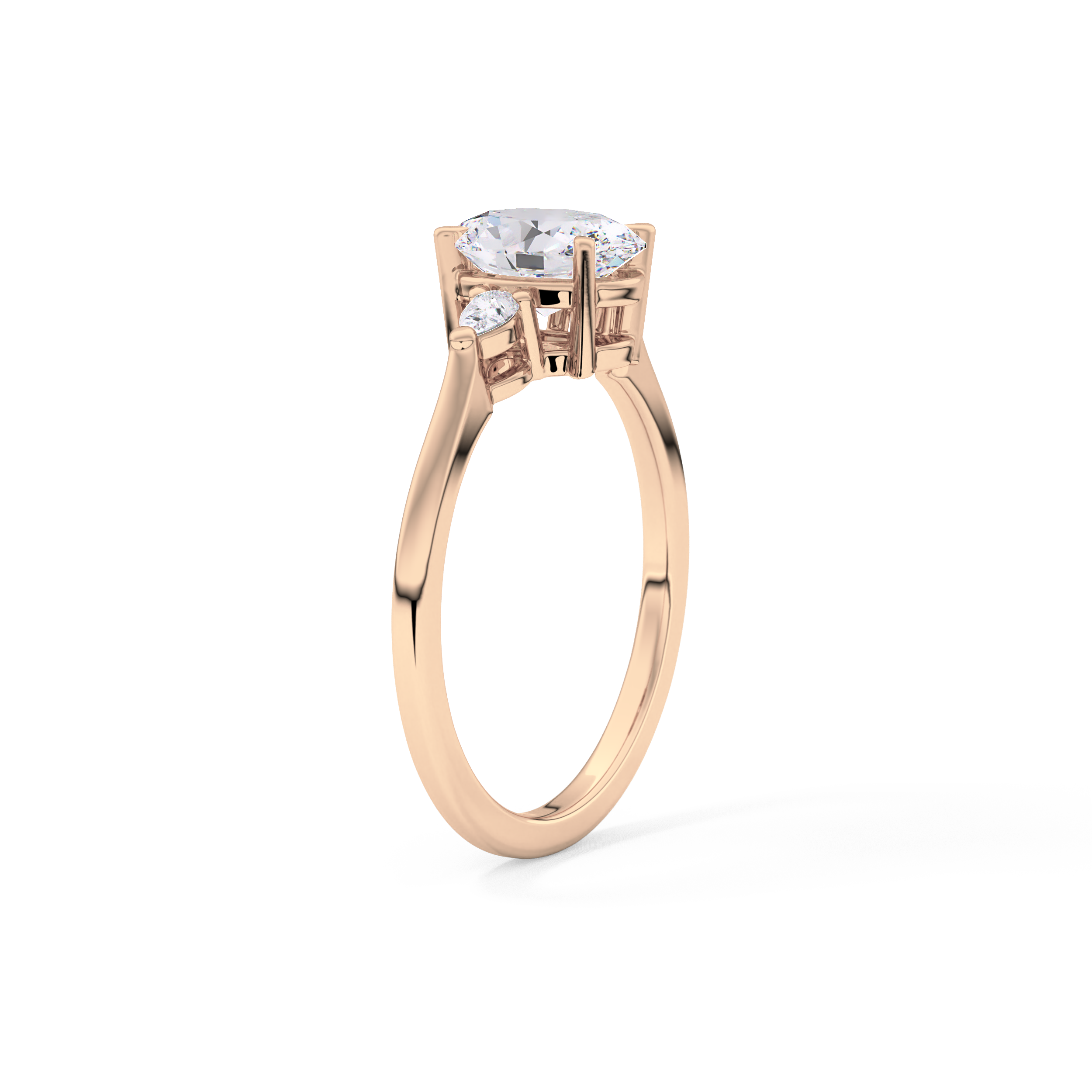 Oval Three Stone Lab Grown Diamond Engagement Ring