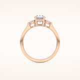 1 CT Oval Shaped Three Stone Moissanite Engagement Ring