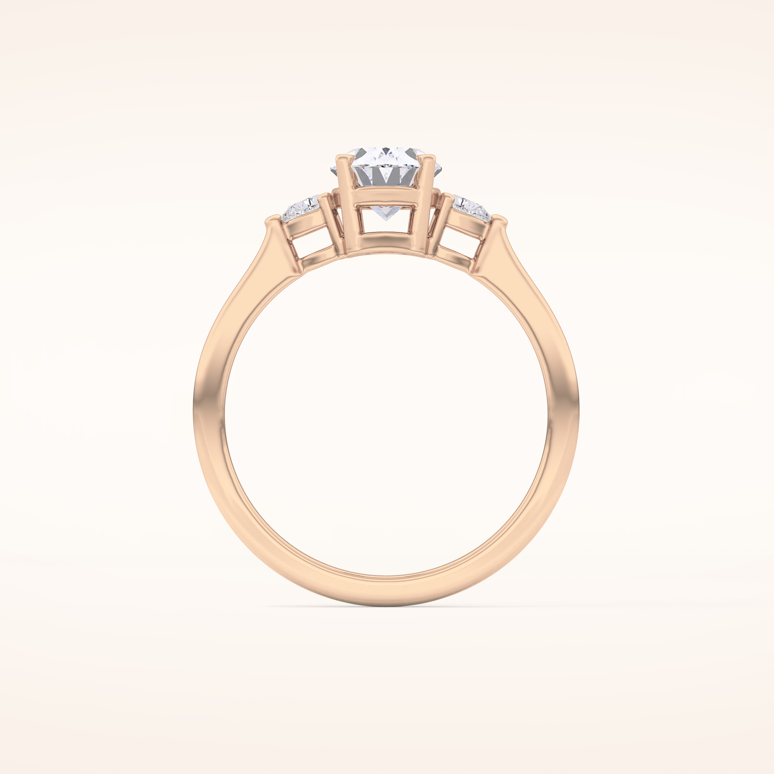 1 CT Oval Shaped Three Stone Moissanite Engagement Ring