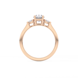 Oval Three Stone Lab Grown Diamond Engagement Ring