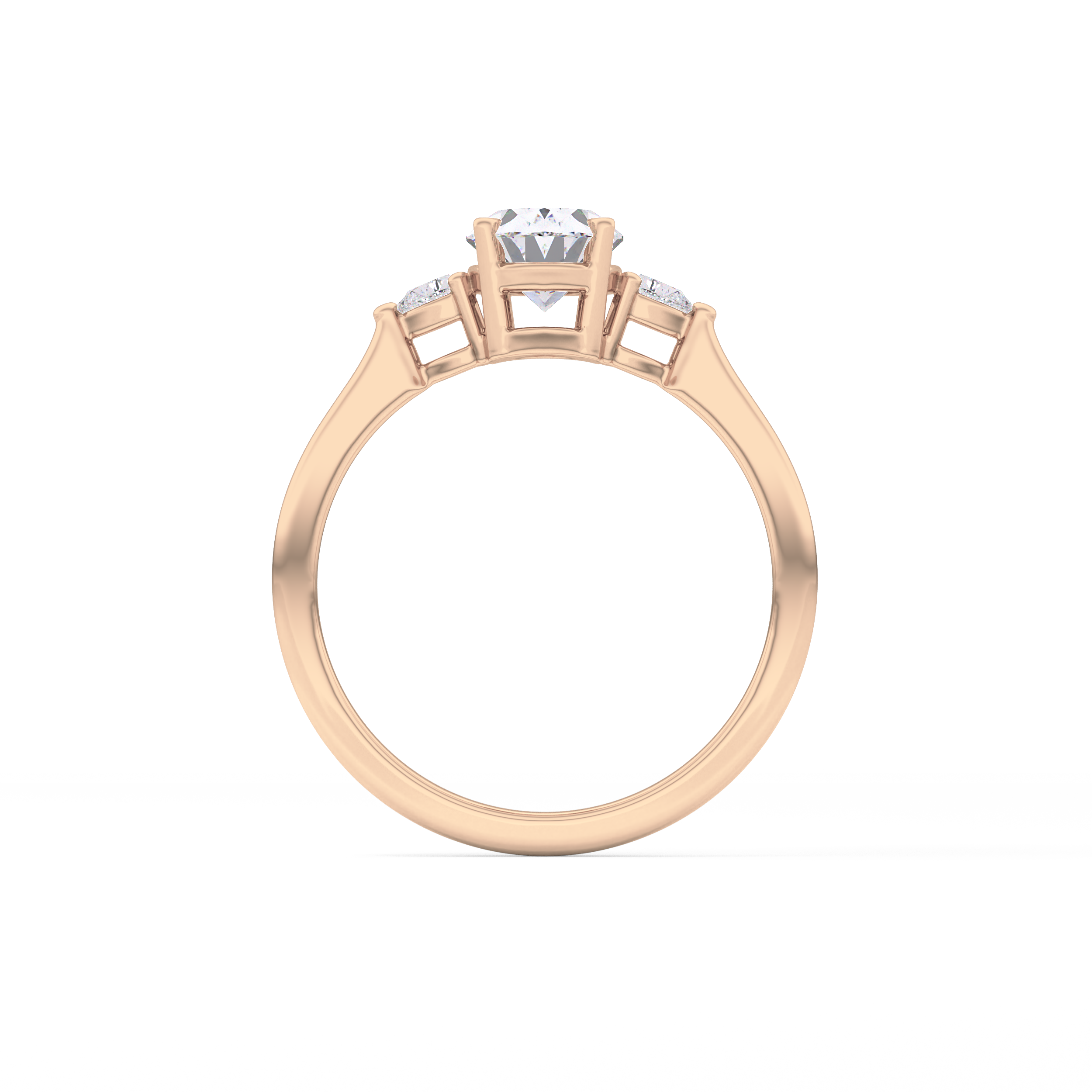 Oval Three Stone Lab Grown Diamond Engagement Ring