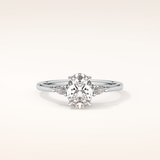 1 CT Oval Shaped Three Stone Moissanite Engagement Ring