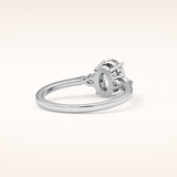 1 CT Oval Shaped Three Stone Moissanite Engagement Ring