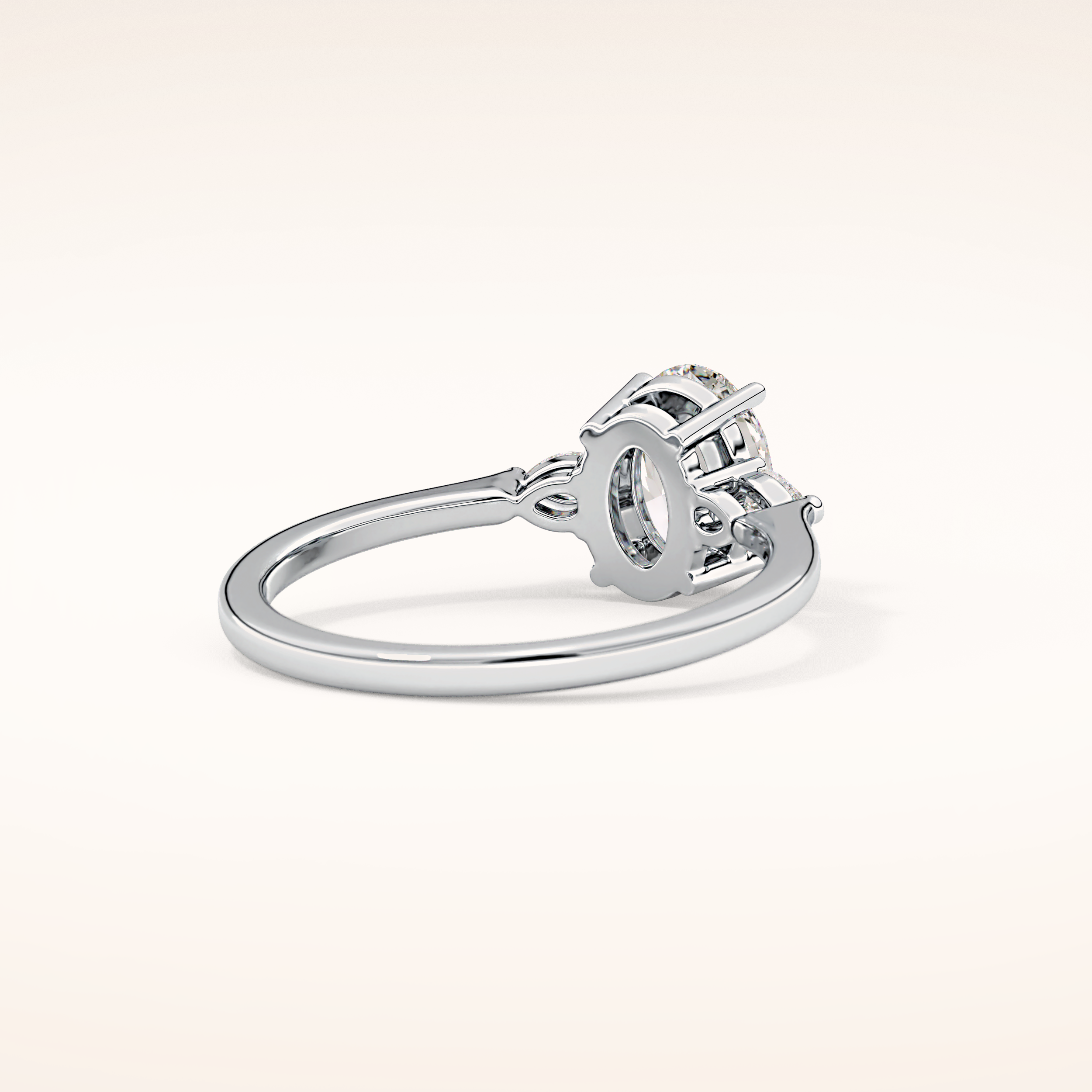 1 CT Oval Shaped Three Stone Moissanite Engagement Ring