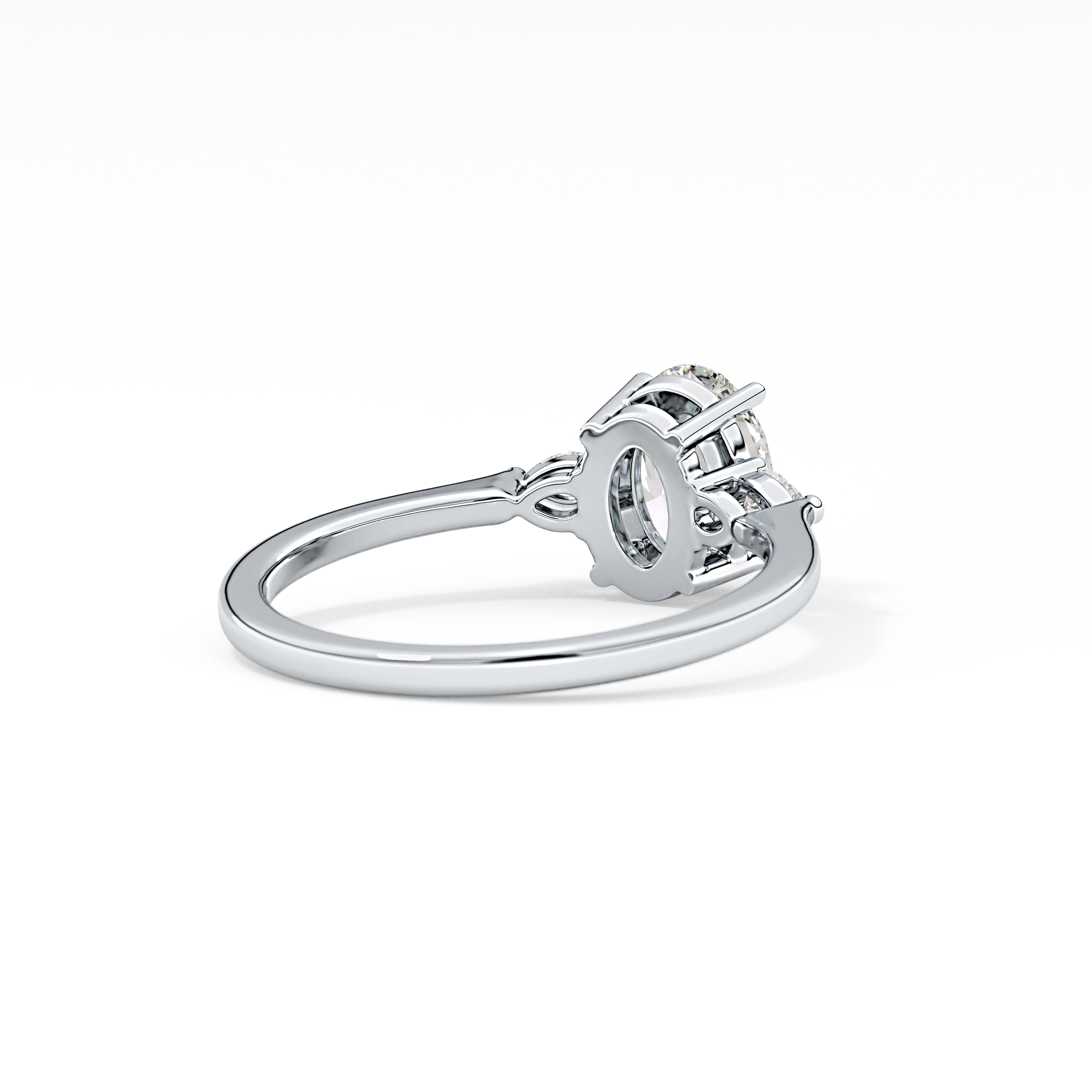 Oval Three Stone Lab Grown Diamond Engagement Ring