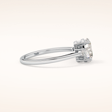 1 CT Oval Shaped Three Stone Moissanite Engagement Ring