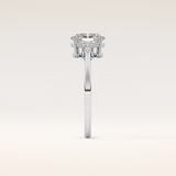 1 CT Oval Shaped Three Stone Moissanite Engagement Ring