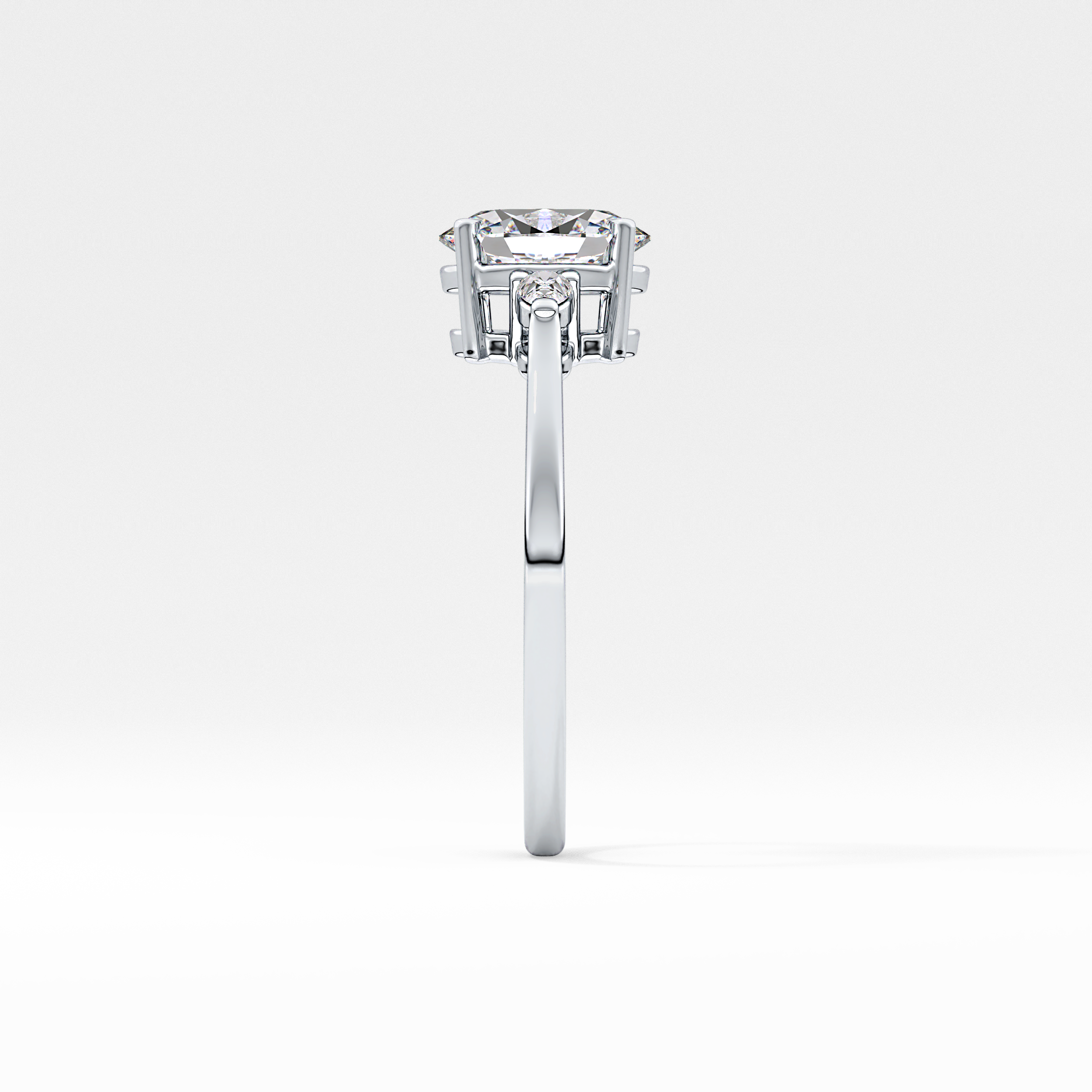 Oval Three Stone Lab Grown Diamond Engagement Ring