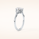1 CT Oval Shaped Three Stone Moissanite Engagement Ring