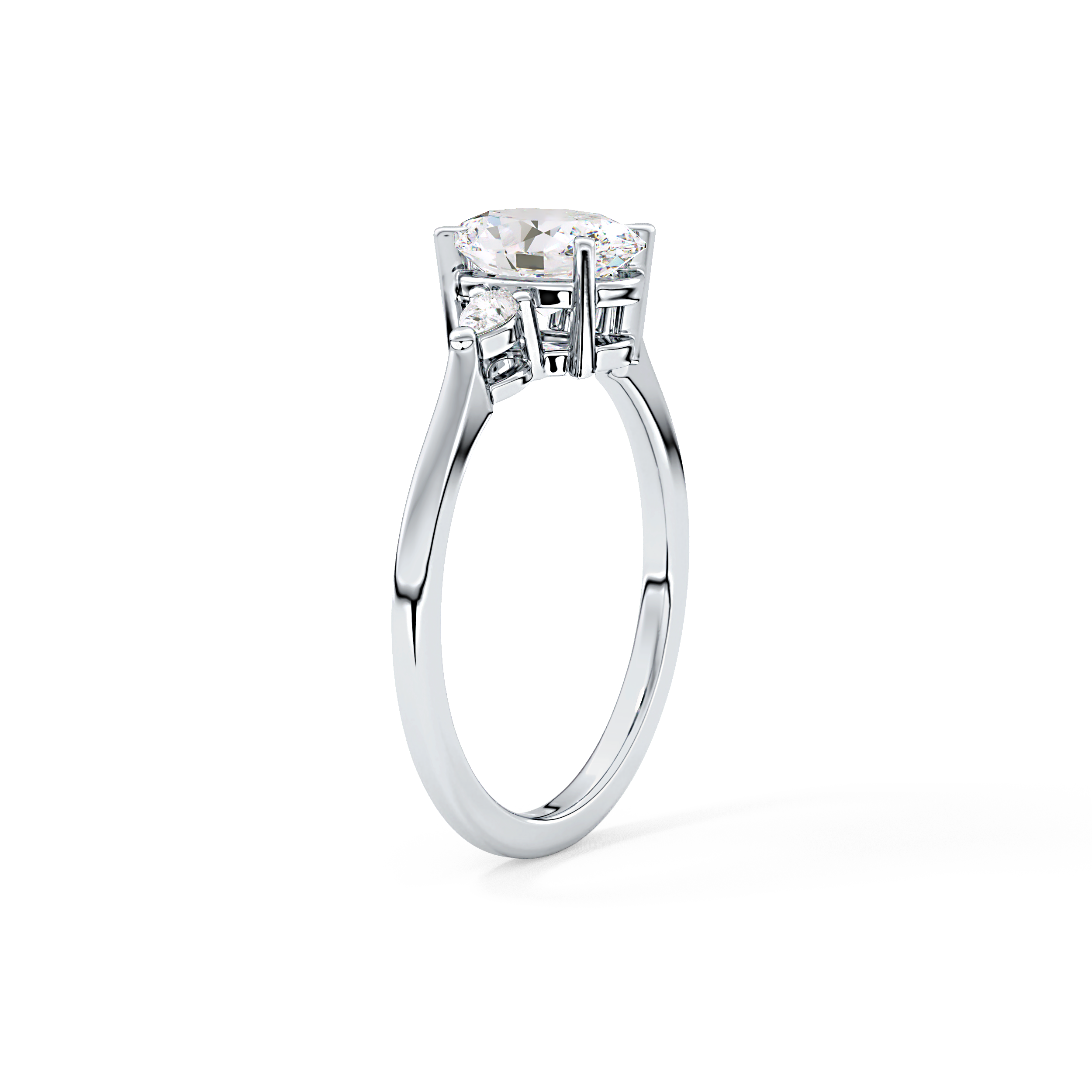 Oval Three Stone Lab Grown Diamond Engagement Ring