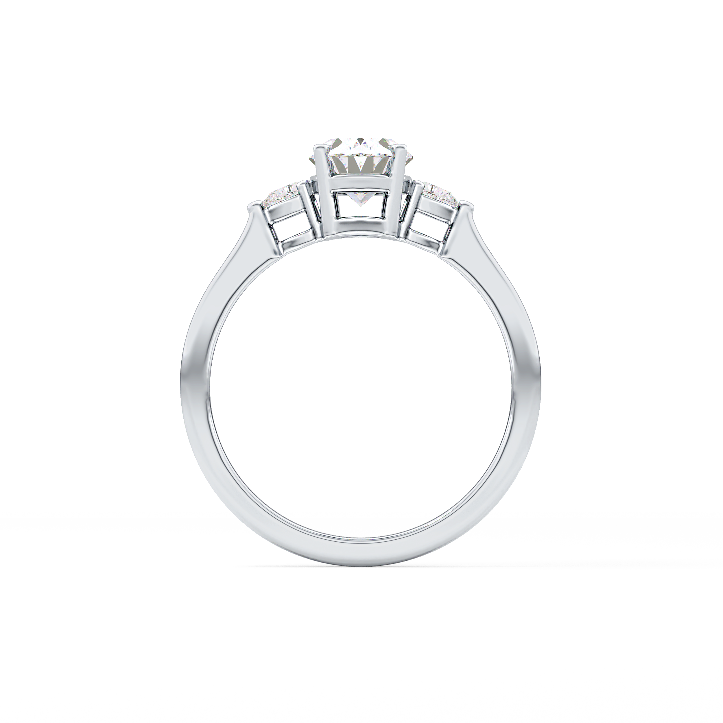 Oval Three Stone Lab Grown Diamond Engagement Ring