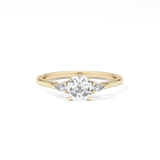 Cushion Three Stone Lab Grown Diamond Engagement Ring