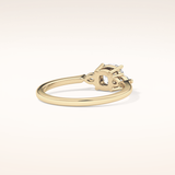 0.95 CT Cushion Shaped Three Stone Moissanite Engagement Ring