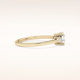 0.95 CT Cushion Shaped Three Stone Moissanite Engagement Ring