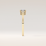 0.95 CT Cushion Shaped Three Stone Moissanite Engagement Ring