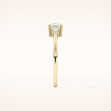 0.95 CT Cushion Shaped Three Stone Moissanite Engagement Ring