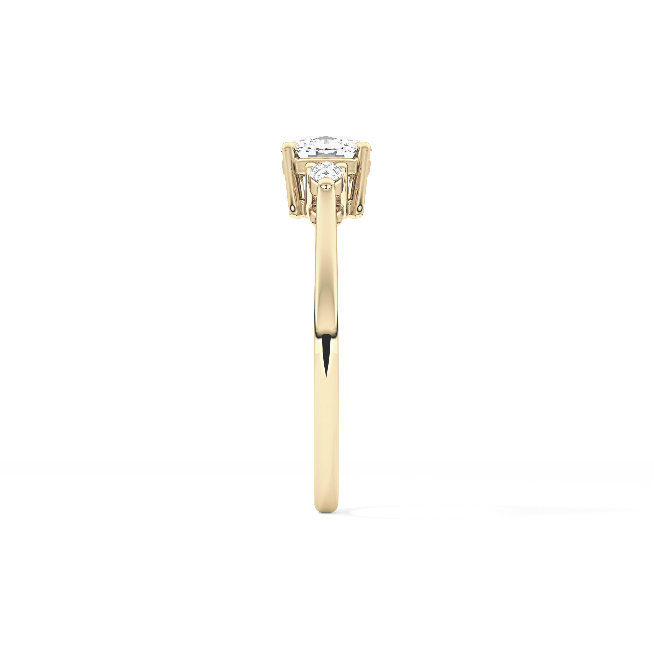 Cushion Three Stone Lab Grown Diamond Engagement Ring
