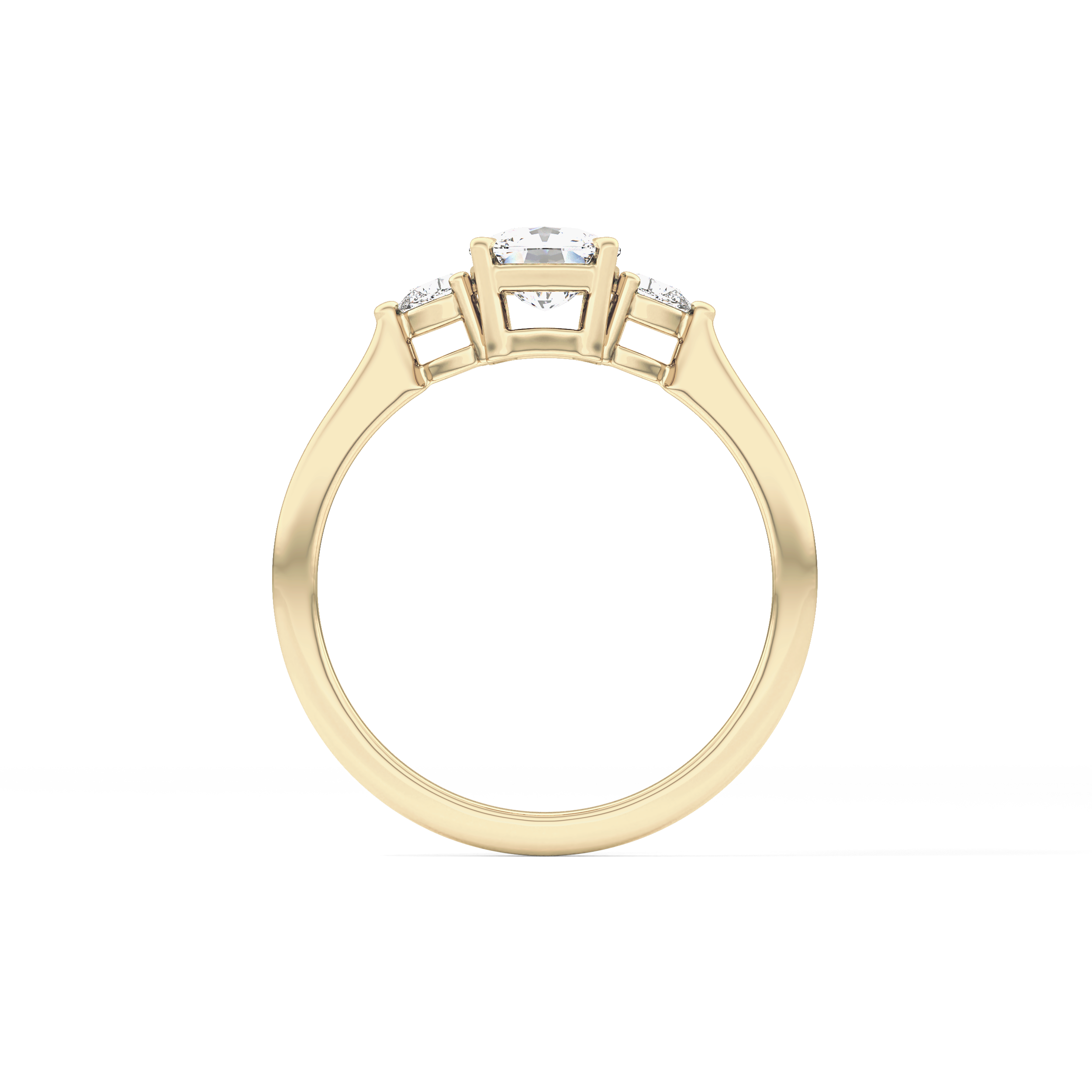 Cushion Three Stone Lab Grown Diamond Engagement Ring