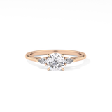 Cushion Three Stone Lab Grown Diamond Engagement Ring