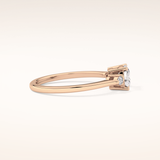 0.95 CT Cushion Shaped Three Stone Moissanite Engagement Ring