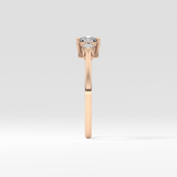 Cushion Three Stone Lab Grown Diamond Engagement Ring