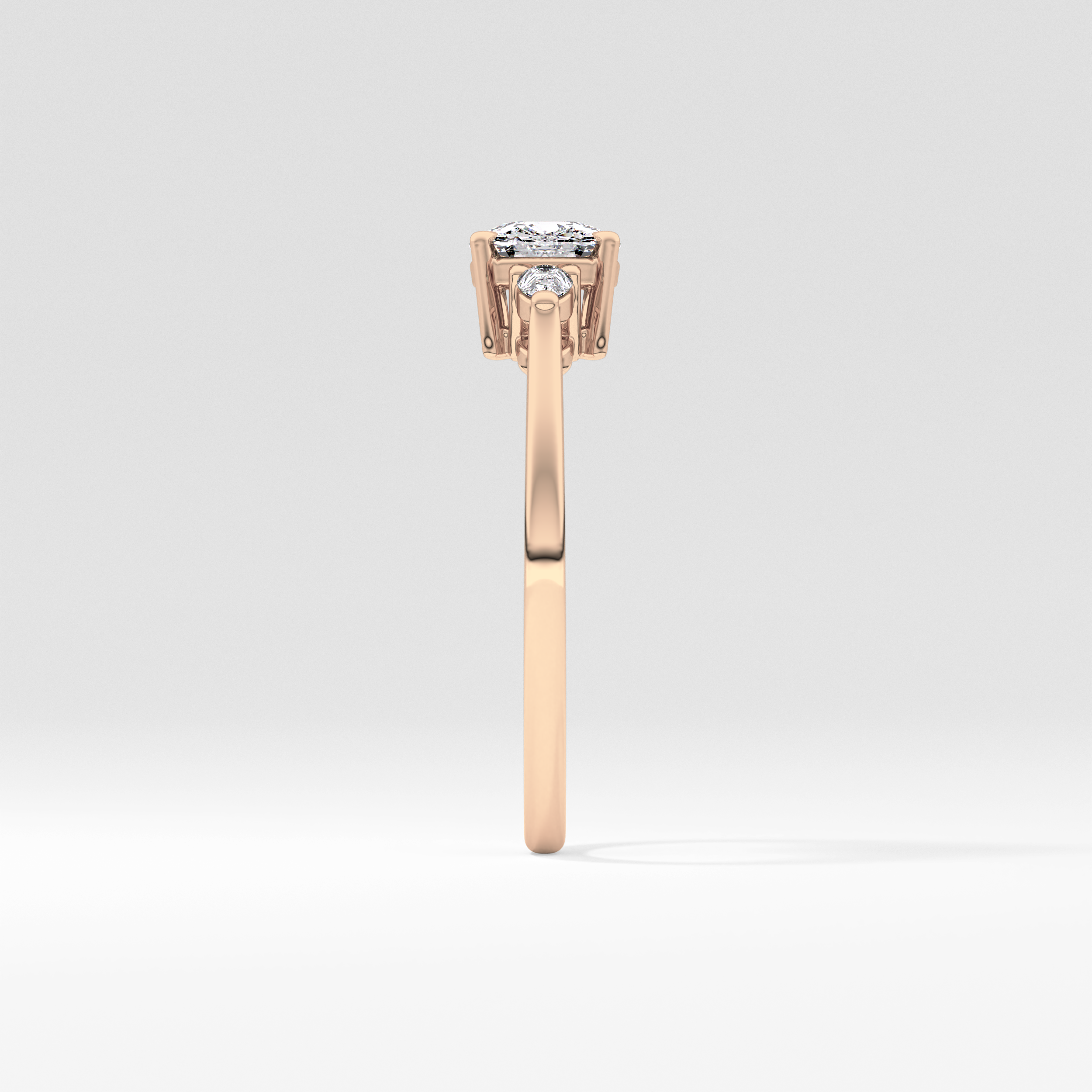 Cushion Three Stone Lab Grown Diamond Engagement Ring