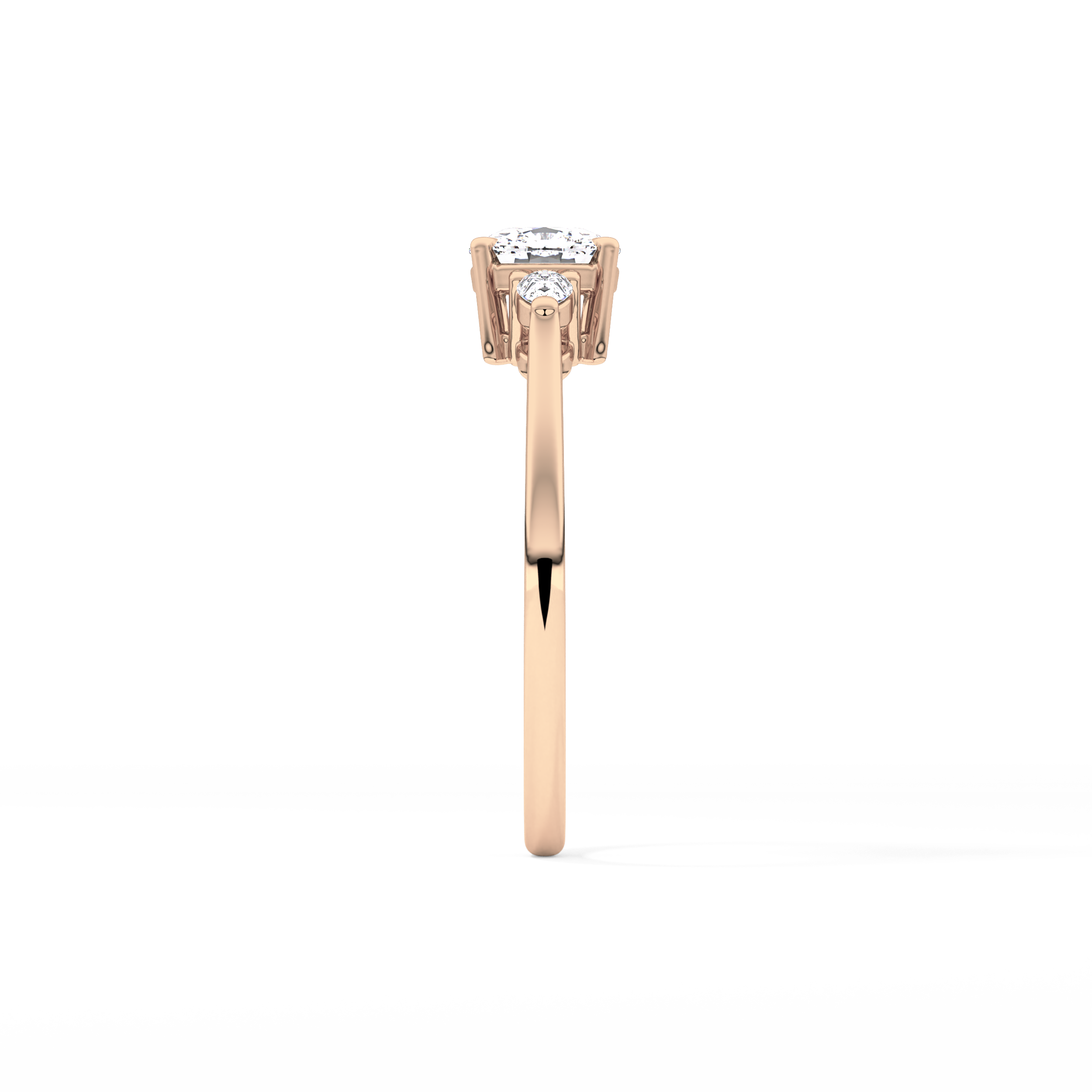 Cushion Three Stone Lab Grown Diamond Engagement Ring