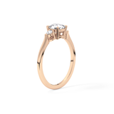 Cushion Three Stone Lab Grown Diamond Engagement Ring