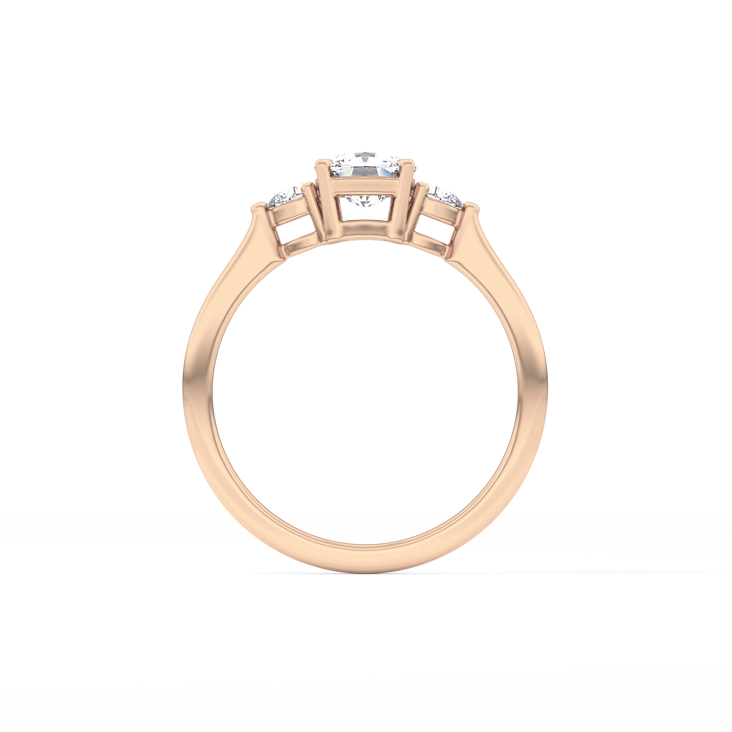 Cushion Three Stone Lab Grown Diamond Engagement Ring