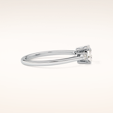 0.95 CT Cushion Shaped Three Stone Moissanite Engagement Ring