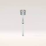 0.95 CT Cushion Shaped Three Stone Moissanite Engagement Ring