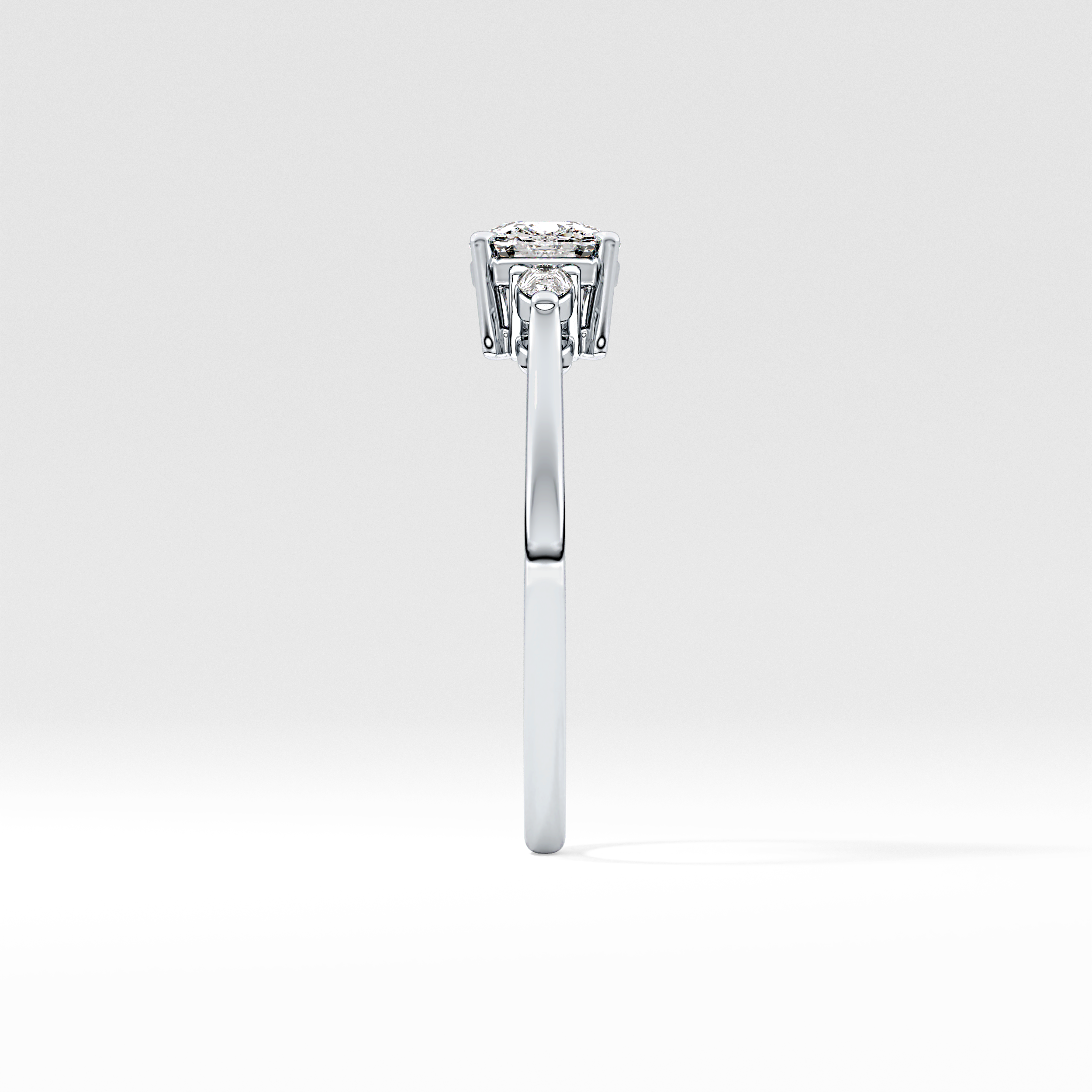 Cushion Three Stone Lab Grown Diamond Engagement Ring