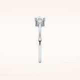 0.95 CT Cushion Shaped Three Stone Moissanite Engagement Ring