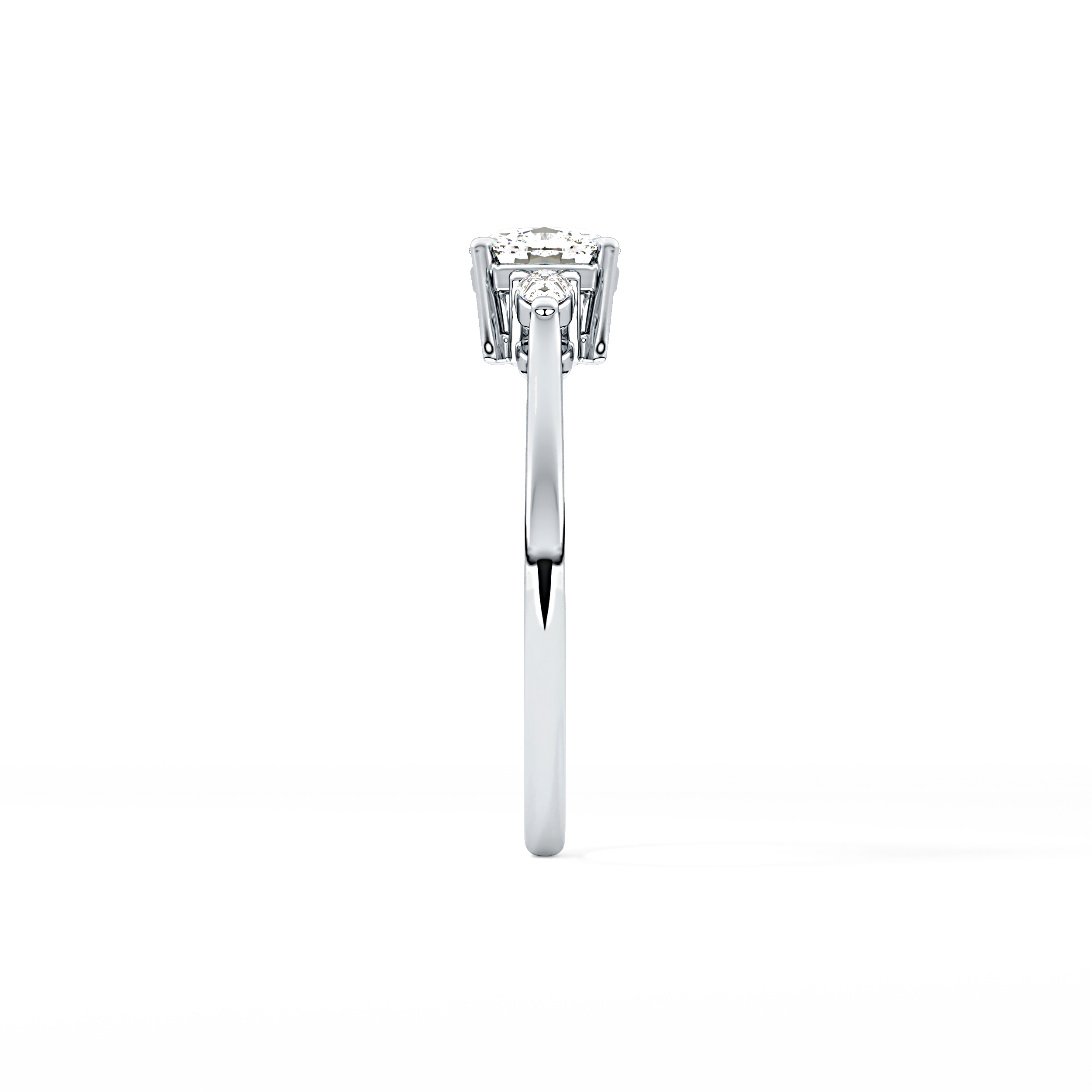 Cushion Three Stone Lab Grown Diamond Engagement Ring