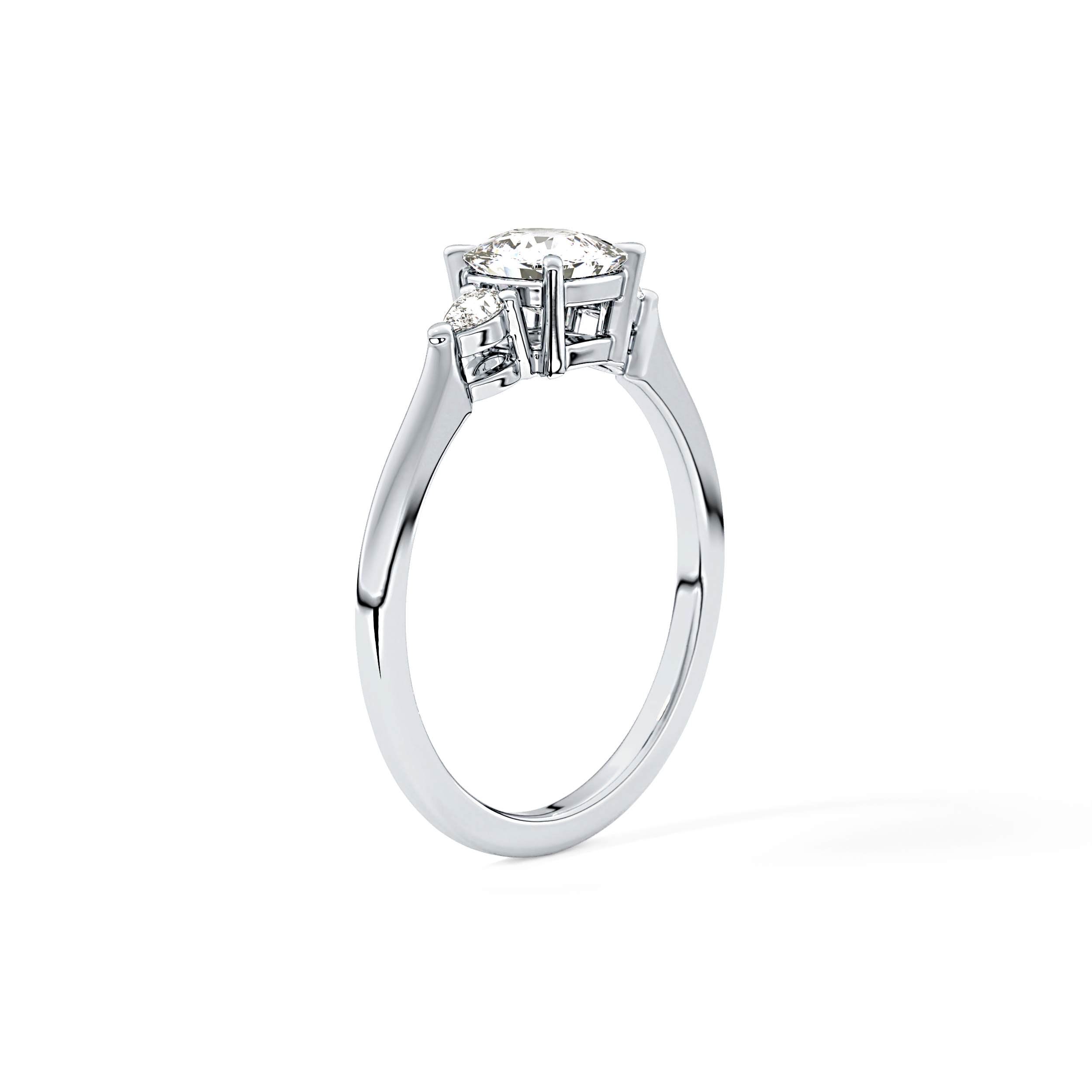 Cushion Three Stone Lab Grown Diamond Engagement Ring