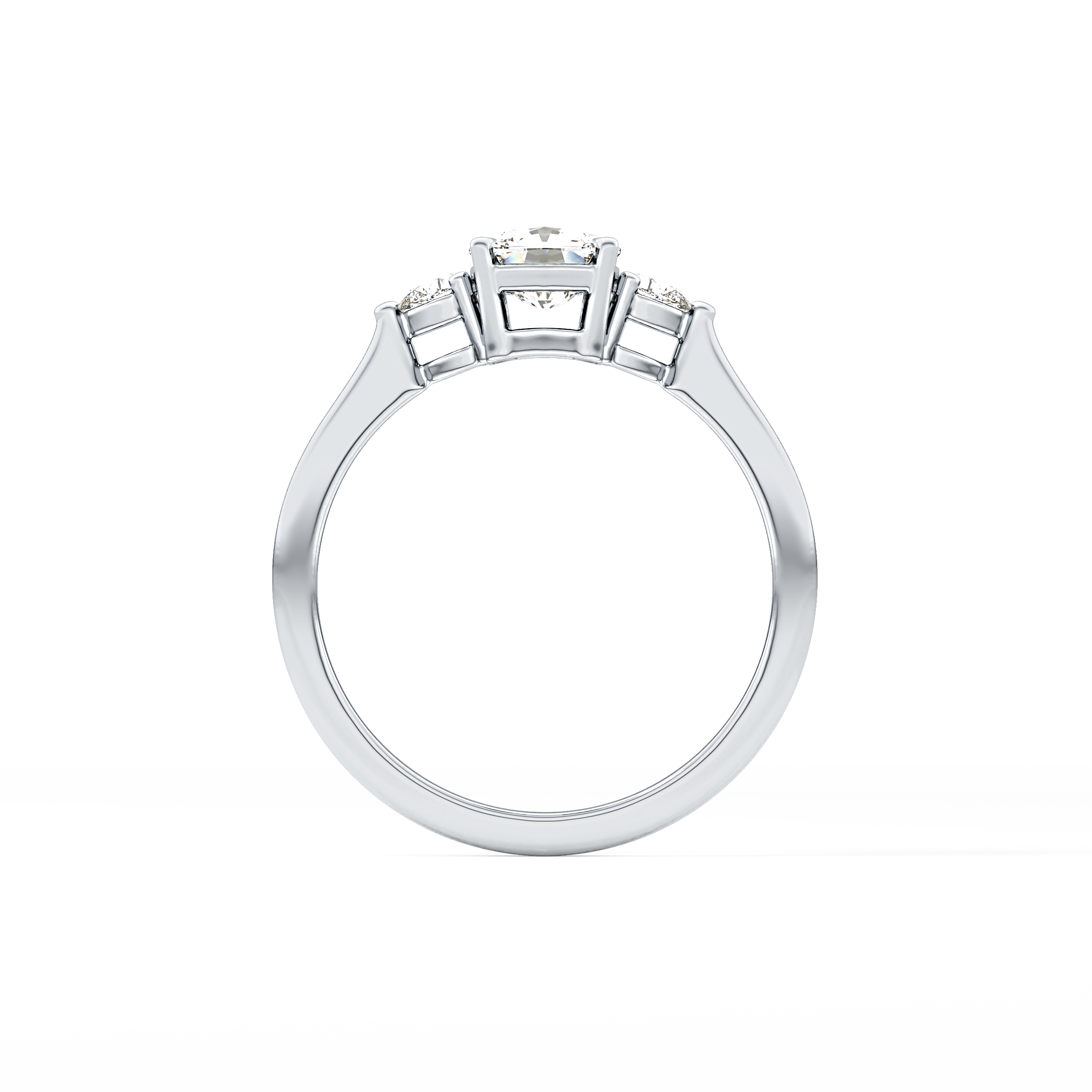Cushion Three Stone Lab Grown Diamond Engagement Ring