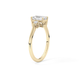 Emerald Three Stone Lab Grown Diamond Engagement Ring