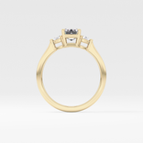 Emerald Three Stone Lab Grown Diamond Engagement Ring