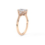 Emerald Three Stone Lab Grown Diamond Engagement Ring