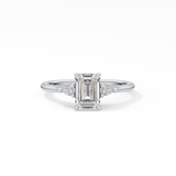 Emerald Three Stone Lab Grown Diamond Engagement Ring
