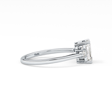 Emerald Three Stone Lab Grown Diamond Engagement Ring
