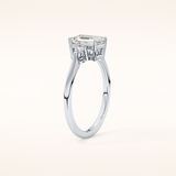 1.02 CT Emerald Shaped Three Stone Moissanite Engagement Ring