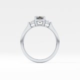 Emerald Three Stone Lab Grown Diamond Engagement Ring