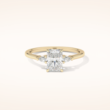 1.21 CT Radiant Shaped Three Stone Moissanite Engagement Ring