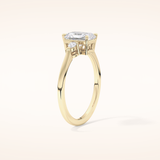 1.21 CT Radiant Shaped Three Stone Moissanite Engagement Ring