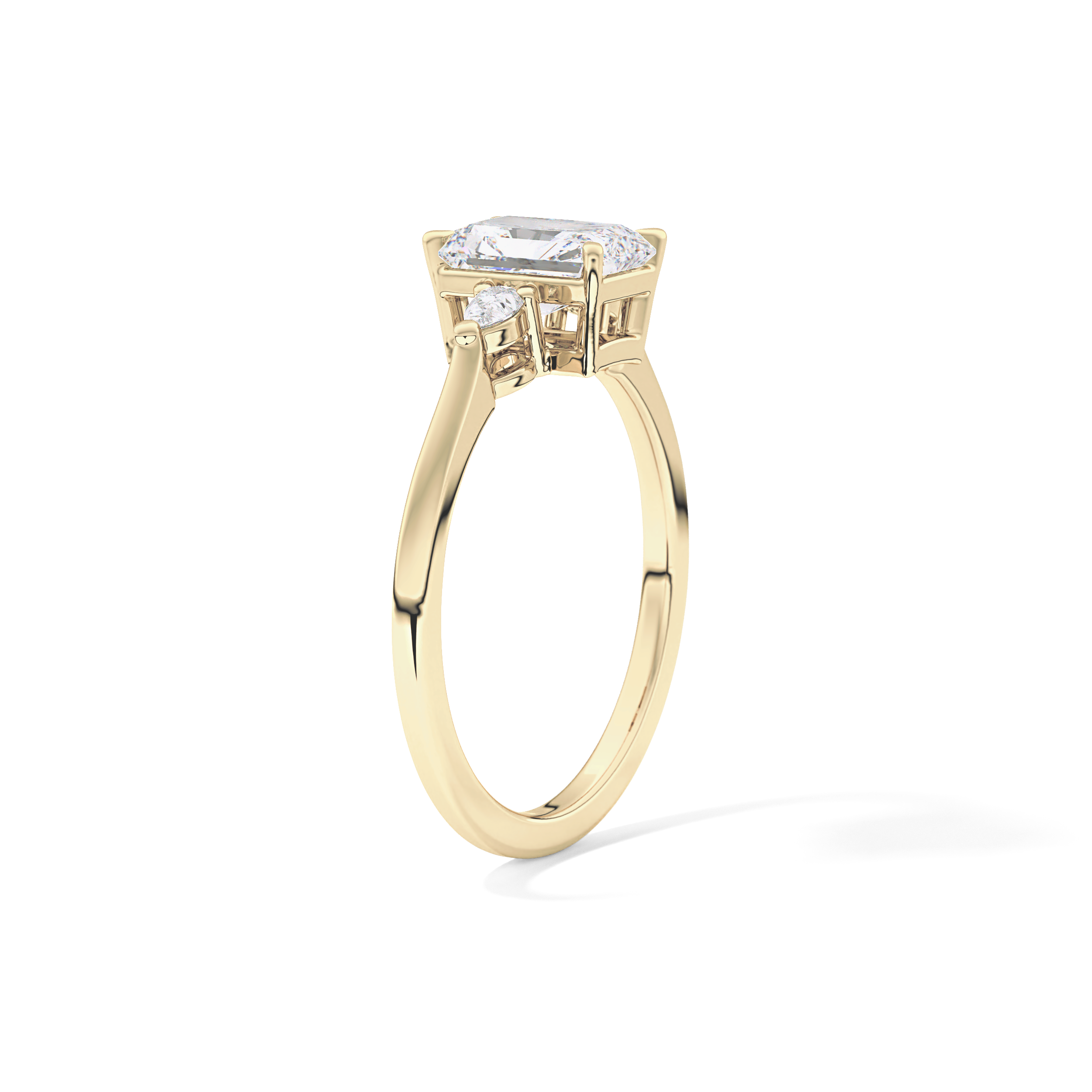 Radiant Three Stone Lab Grown Diamond Engagement Ring