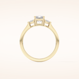 1.21 CT Radiant Shaped Three Stone Moissanite Engagement Ring