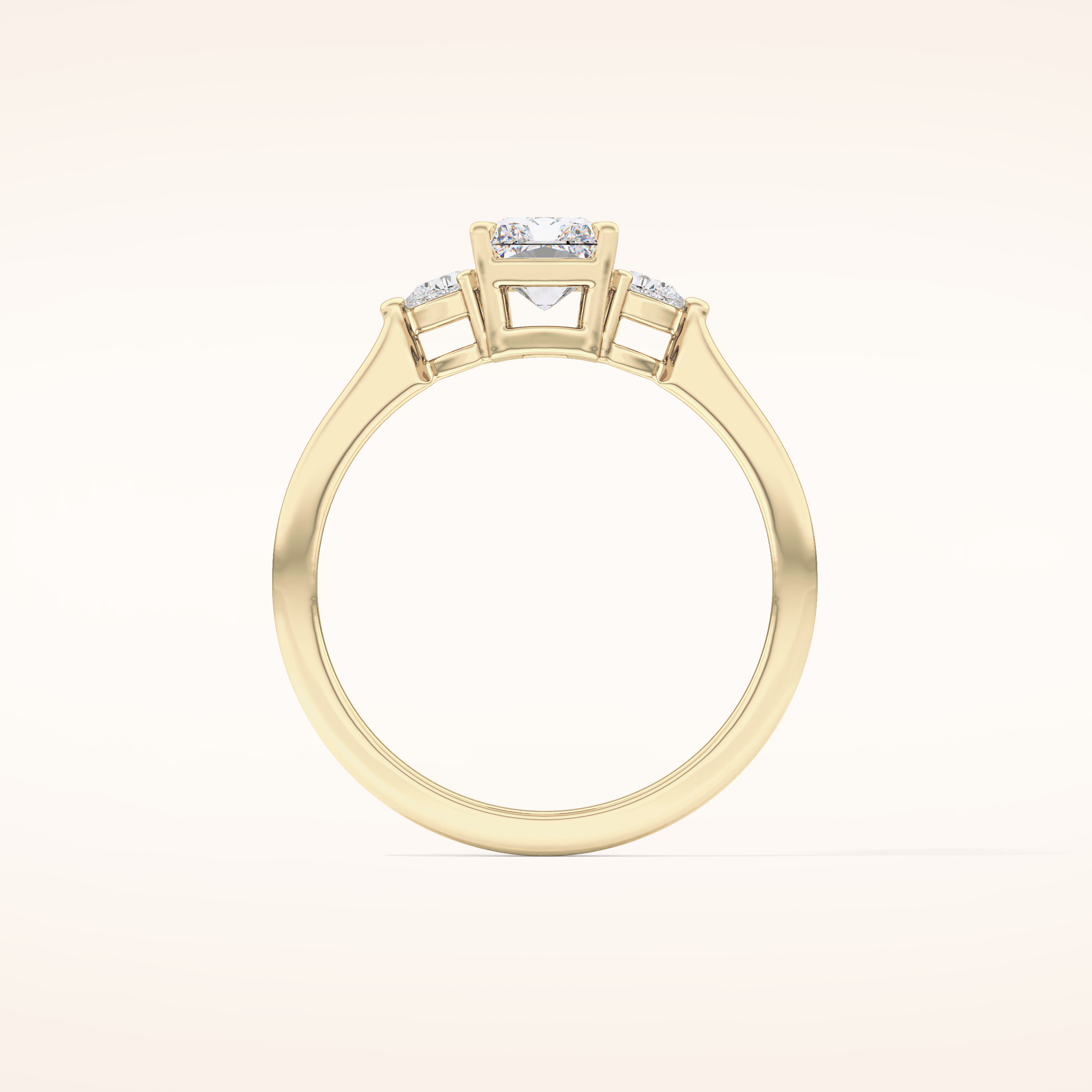 1.21 CT Radiant Shaped Three Stone Moissanite Engagement Ring