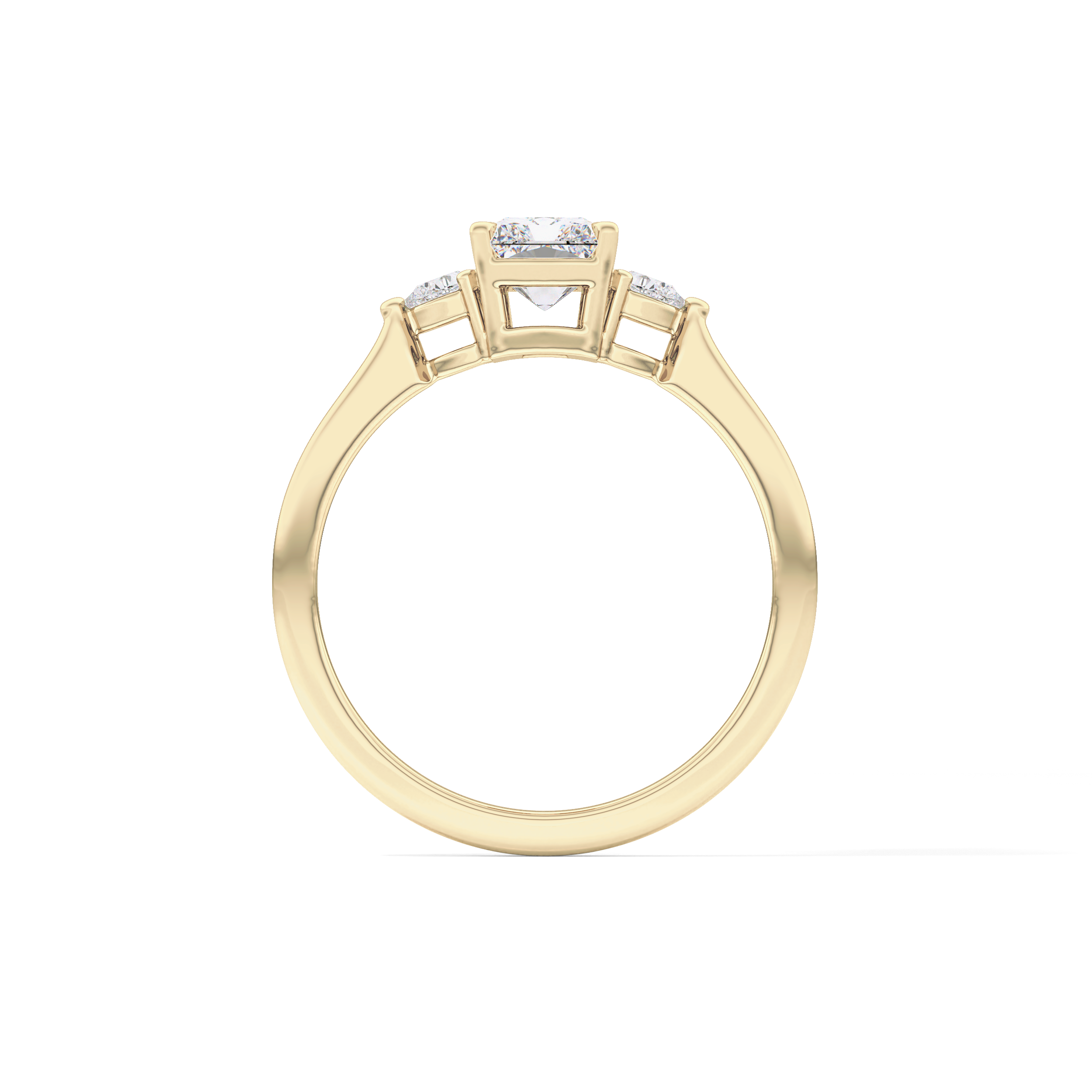 Radiant Three Stone Lab Grown Diamond Engagement Ring